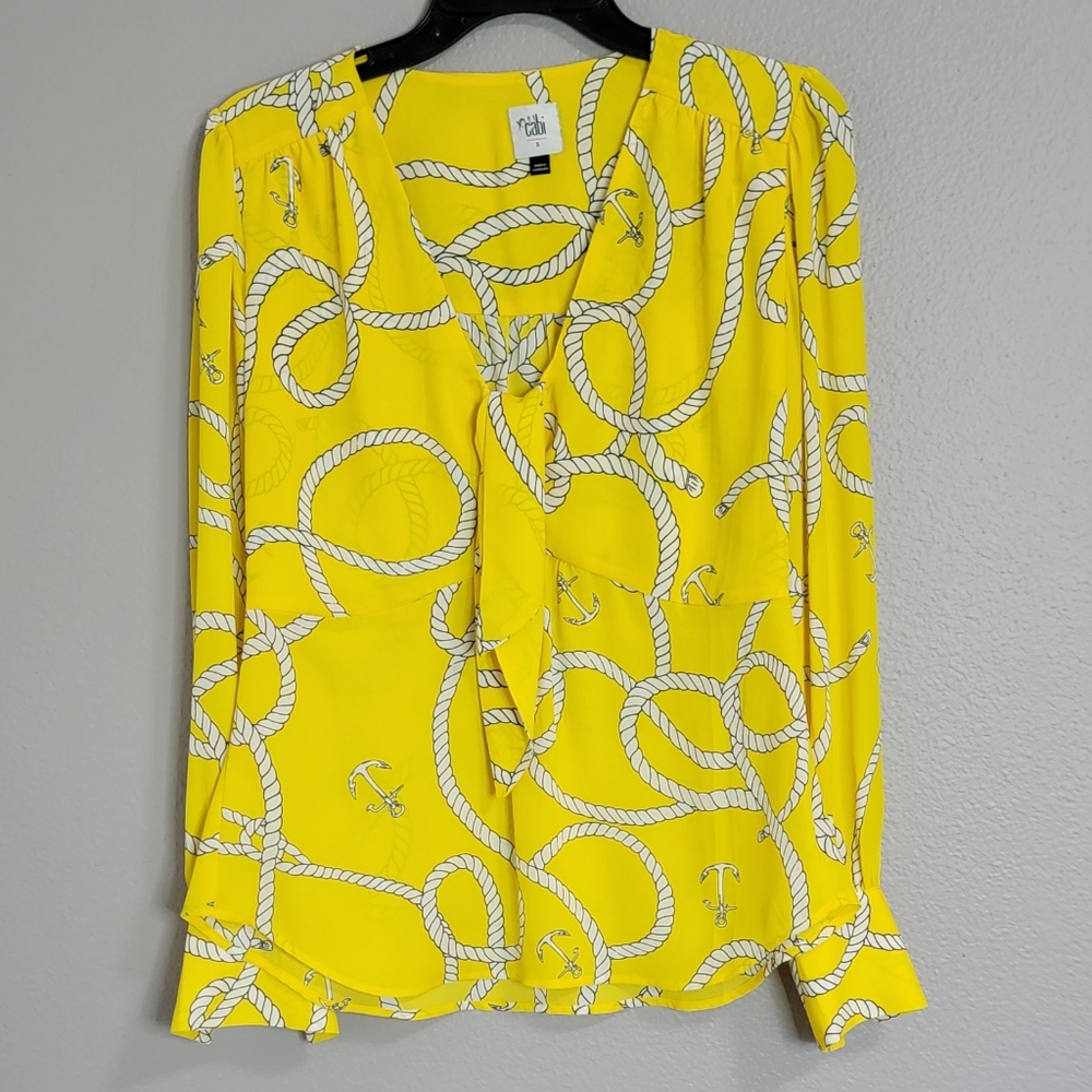 CABI YELLOW LONG SLEEVE TOPS/ SIZE S